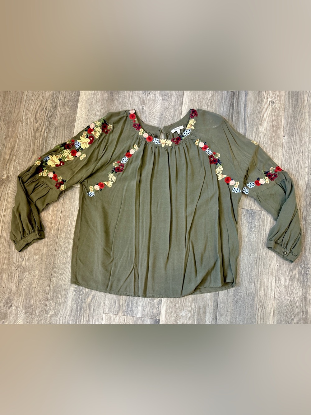 Jodifl Embroidered Boho Longsleeve Top Large